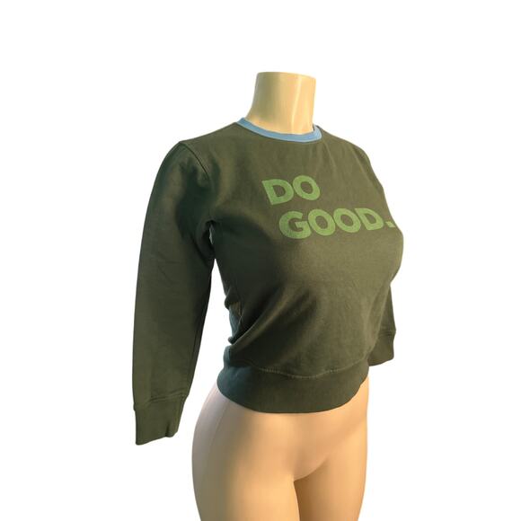 Women S Cotopaxi Do Good Green Crewneck Crew Sweatshirt Tee Top Shirt Cropped - Picture 1 of 6